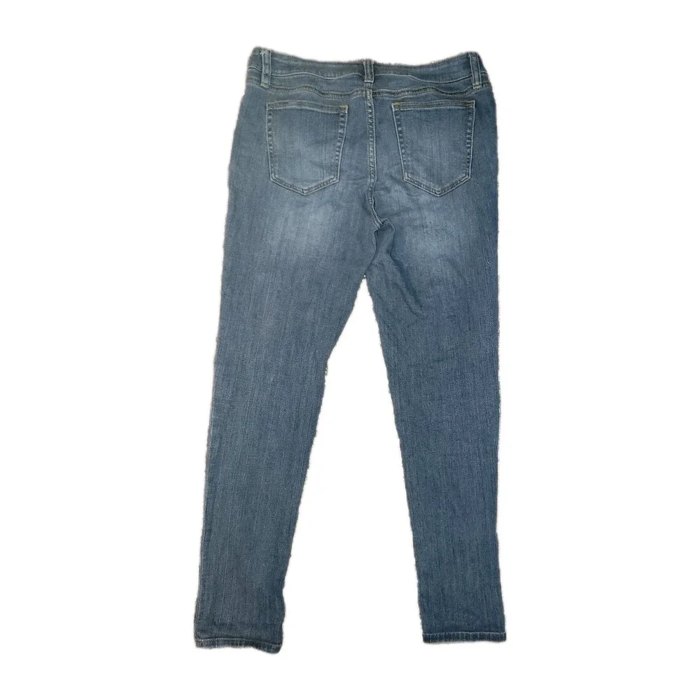 New‎ York & Company Slim Boyfriend Women's Size 6 Blue Denim Jeans Zipper Detail
